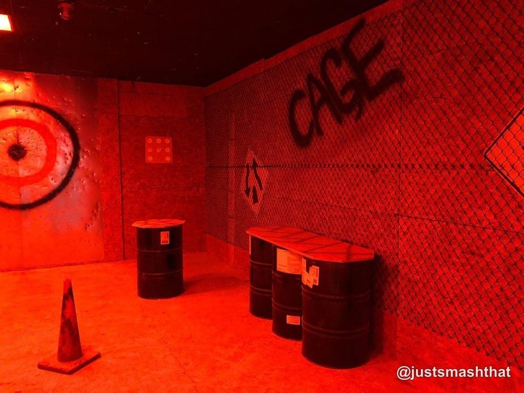 Indoor rage room activity at Just Smash That Daytona Beach